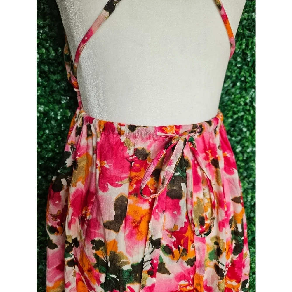 J.Crew Halter-neck cross-back dress in floral cotton voile